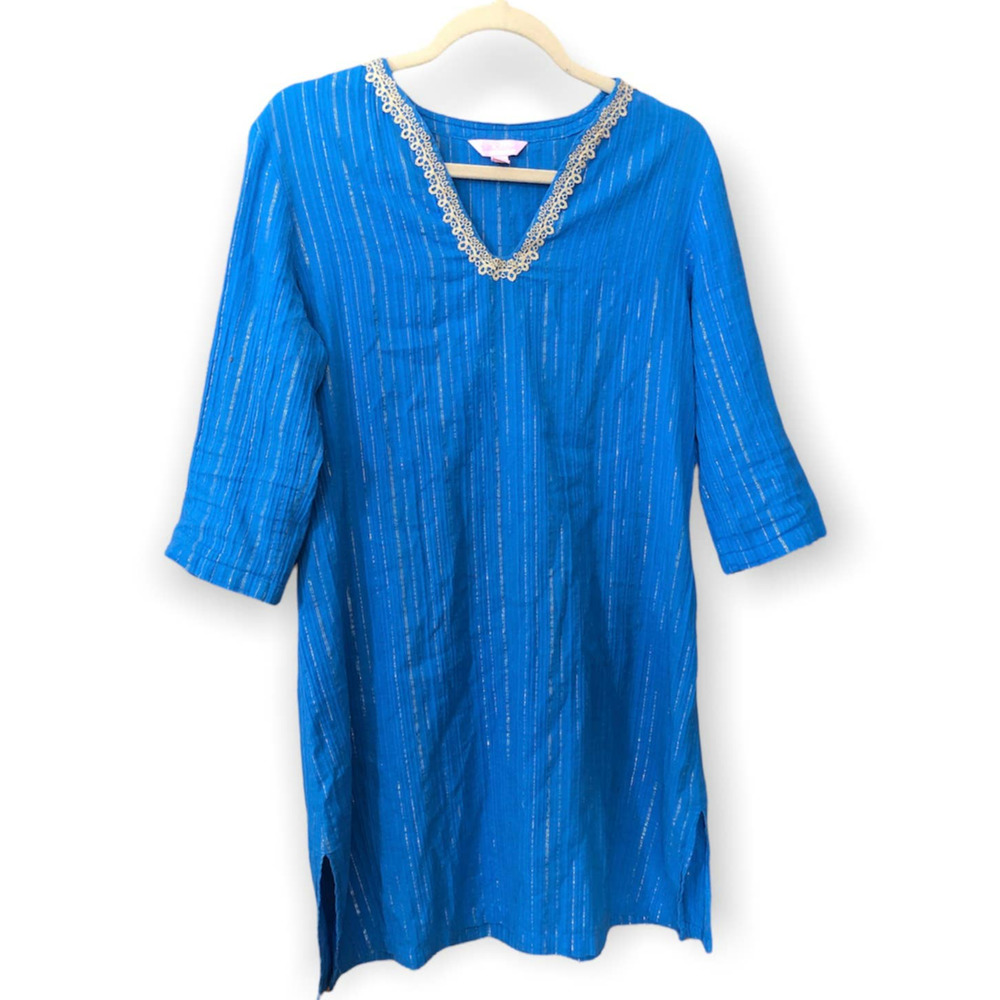 Lilly Pulitzer Gold and blue tunic dress